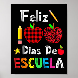 100 dias de Escuela Spanska Lycklig 100-dagen Poster