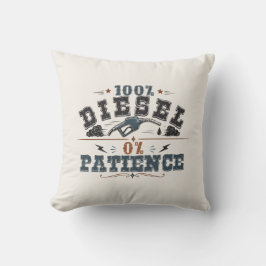 100% Diesel 0% Patience Vintage Graphic Kudde