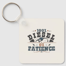 100% Diesel 0% Patience Vintage Graphic Nyckelring