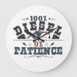 100% Diesel 0% Patience Vintage Graphic Stor Klocka