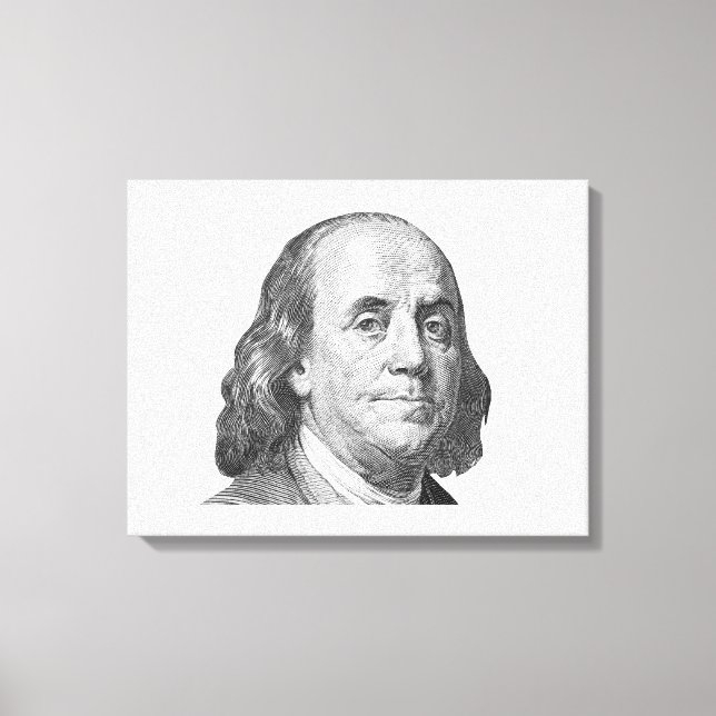 100 dollar, Benjamin Franklin Canvastryck (Framsida)