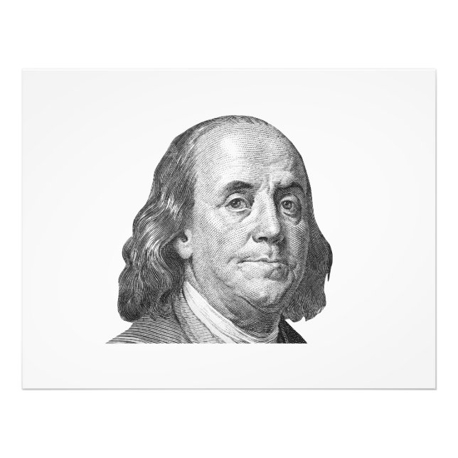 100 dollar, Benjamin Franklin Fototryck (Framsidan)