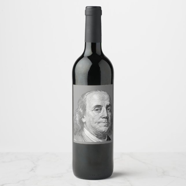 100 dollar, Benjamin Franklin Vinflaska Etikett (Framsida)