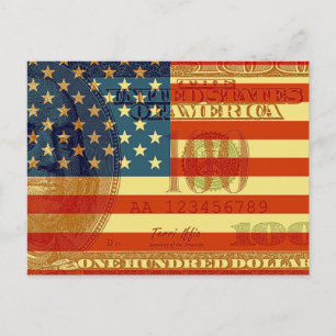 100 dollar Flagga Vykort