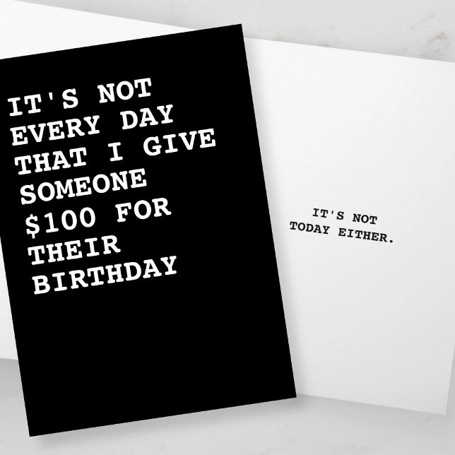 100 dollar för din födelsedag kort (It's not every day that I give someone $100 for their birthday, it's not today either. From Ricaso)