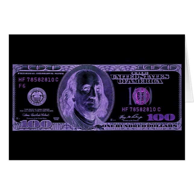 100 dollar hälsningskort (Framsidan Horizontal)