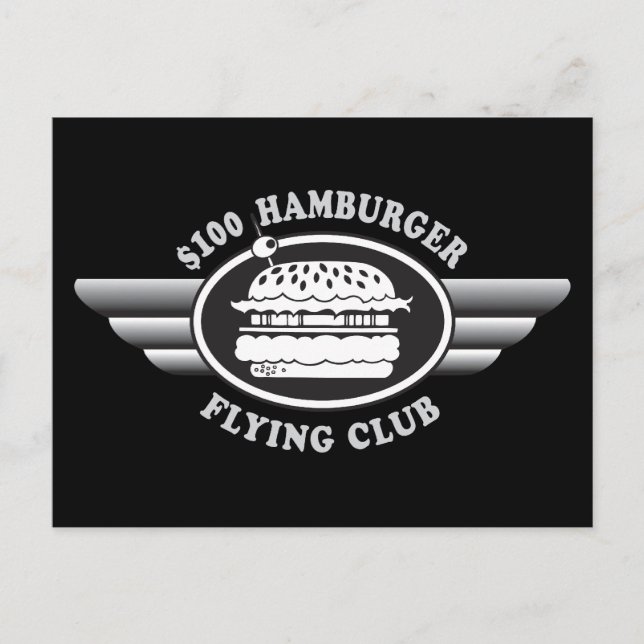 100 dollar Hamburger - Flygande Klubb Vykort (Framsida)