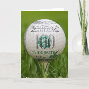 100 dollar vid födelsedag Golf Boll Kort