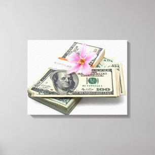 100 dollarsedlar canvastryck