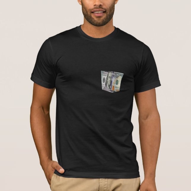 100-dollarskjortans design ger en serverad present t-shirt (Framsida)