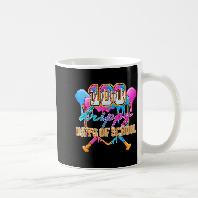 100 droppiga skol dagar baseball glass dropp  kaffemugg (Höger)