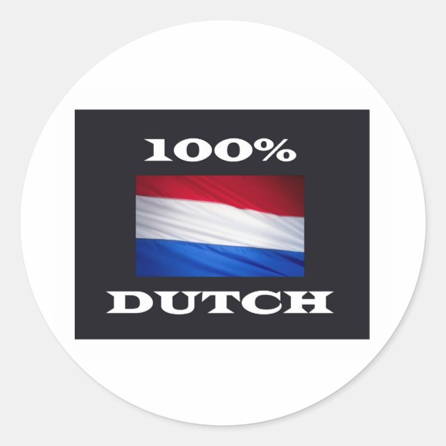 100% dUTCH Runt Klistermärke (Framsida)