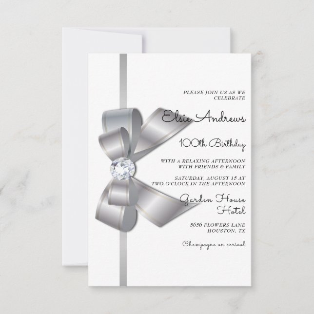 100:e århundradets judebarksdag och födelsedag inbjudningar (Framsida)