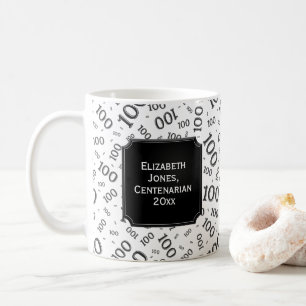 100:e årsdagen av Svarta Mönster Kaffemugg
