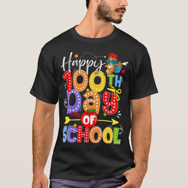 100:e dag i skolan Coquette Bow 100 dagar Dabbing  T Shirt (Framsida)