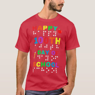 100:e dagen för Blind av blindskrift Visual Impair T Shirt