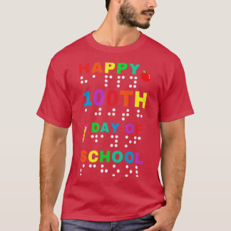 100:e dagen för Blind av blindskrift Visual Impair T Shirt