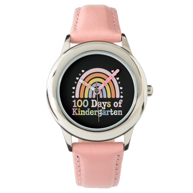 100:e dagen för förskolelärare barn 100 dagar  armbandsur (Framsida)