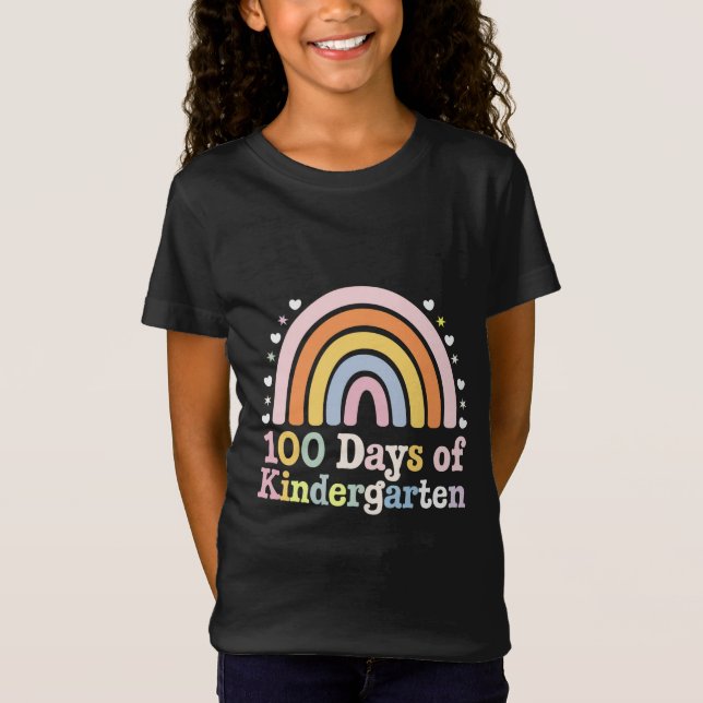 100:e dagen för förskolelärare barn 100 dagar  t shirt (Framsida)