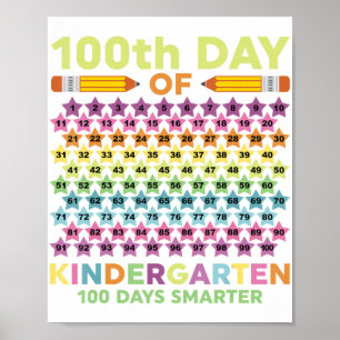 100:e dagen för Kindergarten Smarter Kid Student T Poster