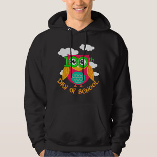 100:e dagen för skola Söt uggla Lärare Elev Barn  Hoodie