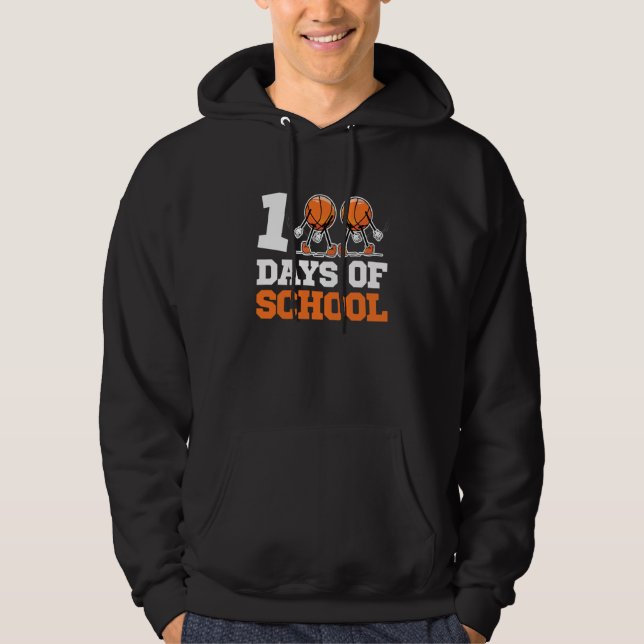 100:e dagen för skolbasketbarn 100 dagar av Sc Hoodie (Framsida)