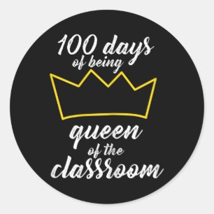 100:e dagen för skoldesign för lärare och elever runt klistermärke