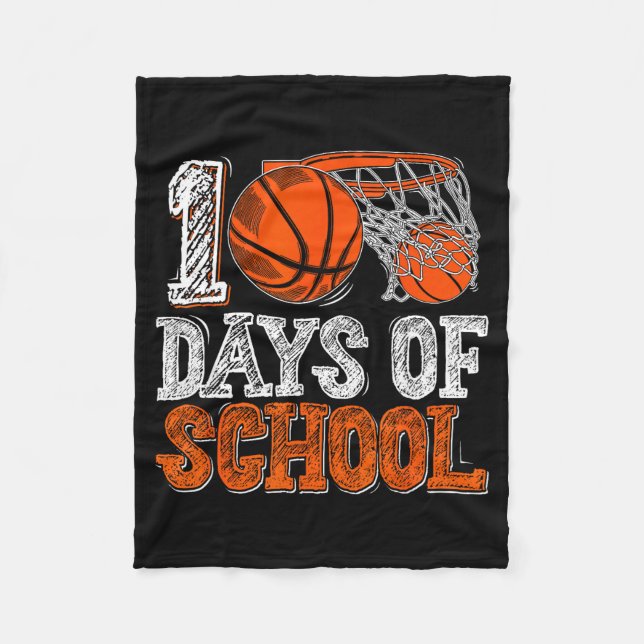 100:e dagen i skolan Basketboll Barn 100 dagar i s Fleecefilt (Framsidan)