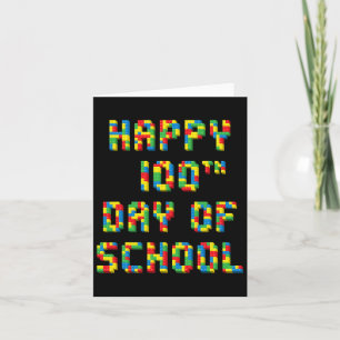 100:e dagen i skolan Byggblock Lärare Barn Kort