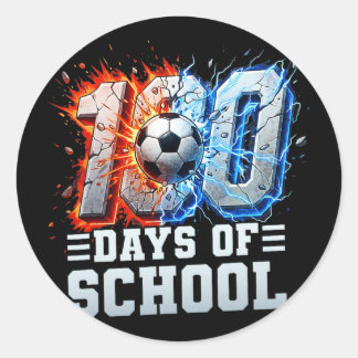 100:e dagen i skolan fotboll 100 dagar i skolan po runt klistermärke