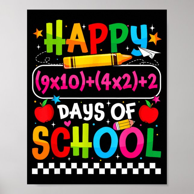 100:e dagen i skolan Glad 100 dagar matematikekvat Poster (Framsidan)