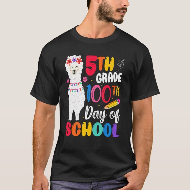 100:e dagen i skolan Inget Prob Llama Glad 100:e d T Shirt (Framsida)