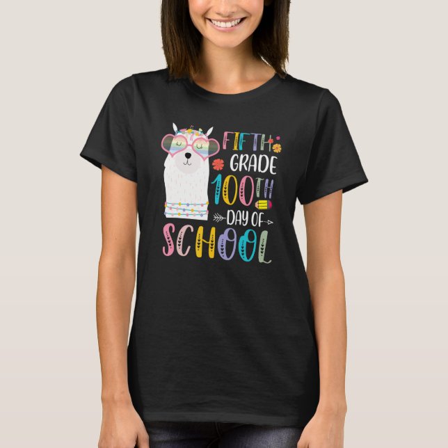 100:e dagen i skolan Inget problem Lama 100 dagar  T Shirt (Framsida)