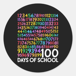 100:e dagen i skolan lärare Barn 100 dagar matemat Runt Klistermärke