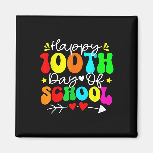 100:e dagen i skolan lärare barn barn lycklig 100  magnet (Framsidan)