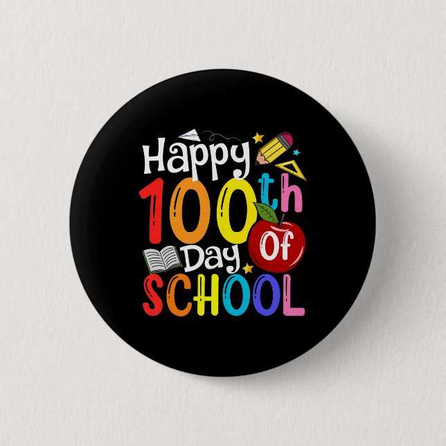 100:e dagen i skolan lärare elev glad 100:e dagen knapp (Framsida)