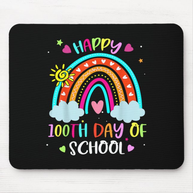 100:e dagen i skolan regnbåge Glad 100 dagar smart Musmatta (Framsidan)