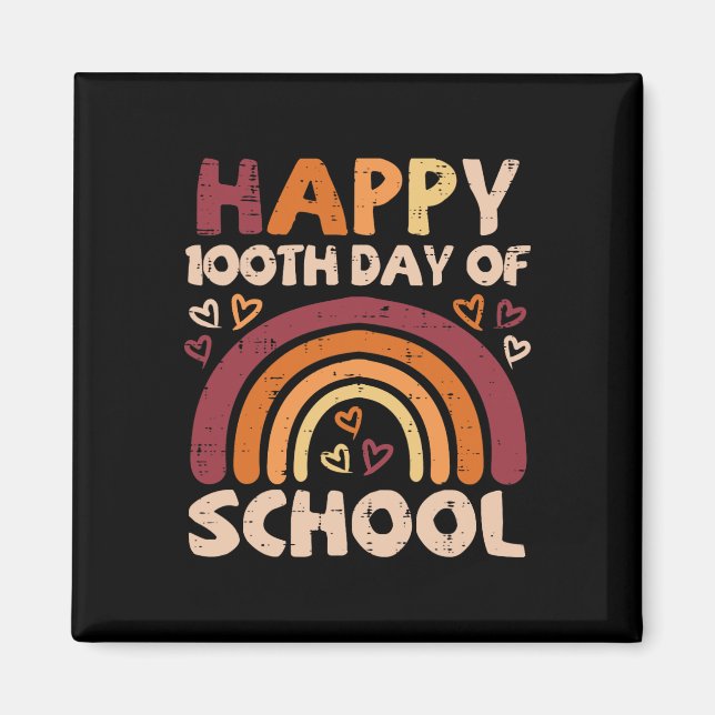 100:e dagen i skolan Svart regnbåge 100 dagar lära Magnet (Framsidan)