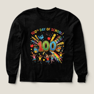 100:e dagen skolans färgglada firande design –  t shirt
