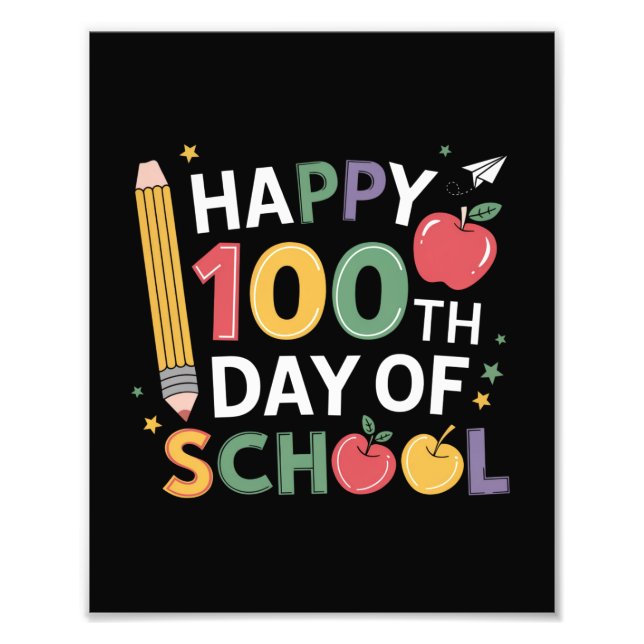 100:e dagen skollärare Glad 100 dagar Fototryck (Framsidan)
