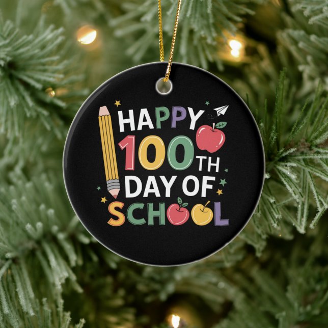 100:e dagen skollärare Glad 100 dagar Julgransprydnad Keramik (Träd)