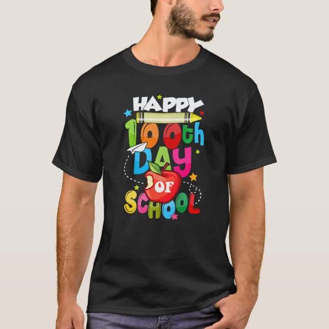 100:e dagen skollärare studenter Glad 100 Da T Shirt (Framsida)