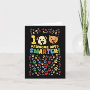 100:e dagen skoltröja 100 Pawsome smartare hund Kort