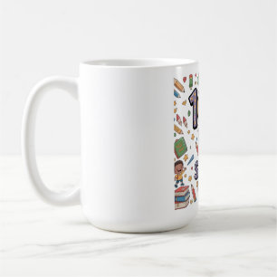 100:e dagens roliga T-shirt för skolan Färgglada Kaffemugg