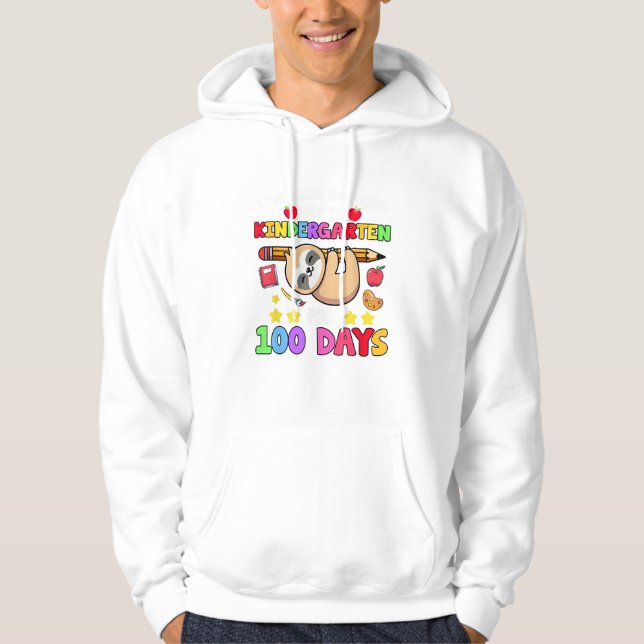 100:e dagens skoltröja för sengångare Kindergarten Hoodie (Framsida)