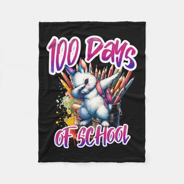 100:e dagstidningen Funny Outfit Teacher&amp; Stud Fleecefilt (Framsidan)