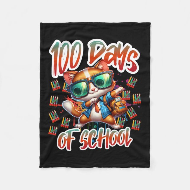 100:e dagstidningen Funny Outfit Teacher&amp; Stud Fleecefilt (Framsidan)