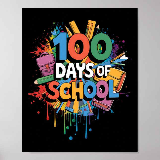 100:e dagstidningen Funny Outfit Teacher&amp; Stud Poster (Framsidan)