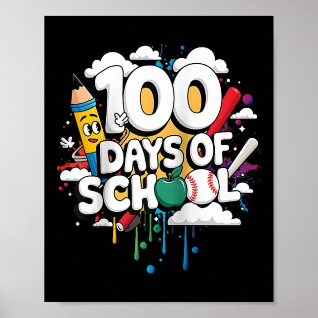 100:e dagstidningen Funny Outfit Teacher&amp; Stud Poster (Framsidan)