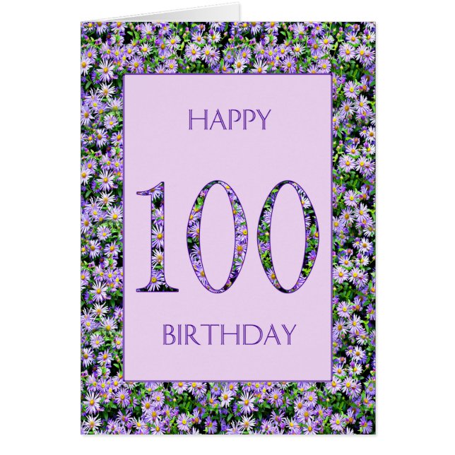 100:e Daisyn för Lila på födelsedagen Hälsningskort (Framsidan)